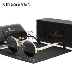 KINGSEVEN Lunettes Soleil Polarisee Steampunk-Gold/Gray 20260729082519