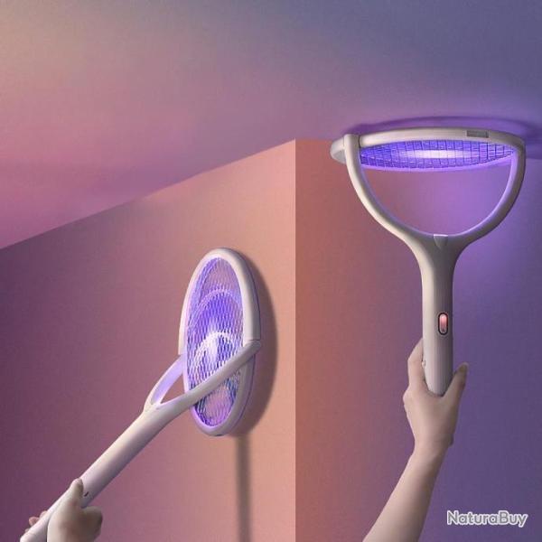 Lampe Tapette Antimoustiques Rotative Pige Insectes Choc Electrique Lumire UV 365 NM USB Pivotante