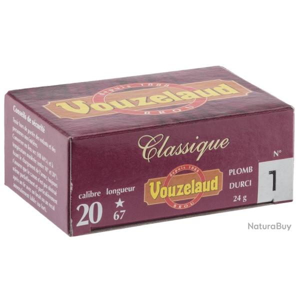100 Cartouches Vouzelaud - Classique grand culot - Cal. 20/67- N�6