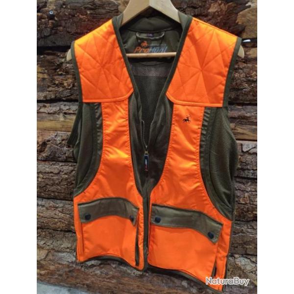 GILET GROUSE PRO HUNT KAKI/ORANGE