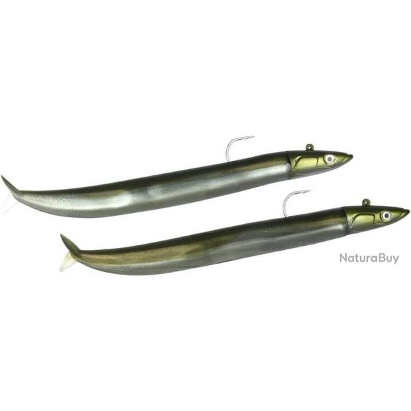 Combo Leurres Souples Fiiish Crazy Sand Eel 150 15cm Kaki 20g