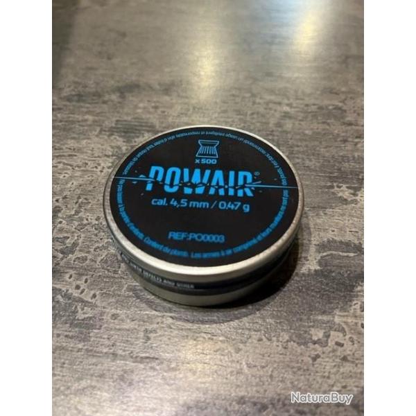 PLOMB POWAIR CAL.4.5MM 0.47G PAR 1500(3 boites de 500)