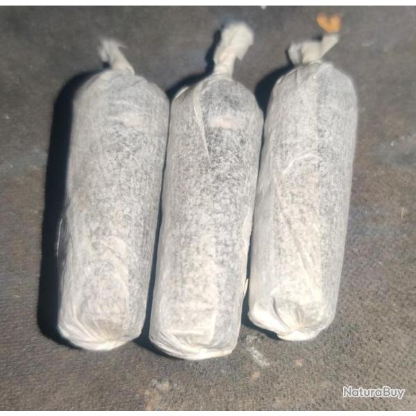 6 Balles papiers cal 44, 2 grammes poudre noire suisse