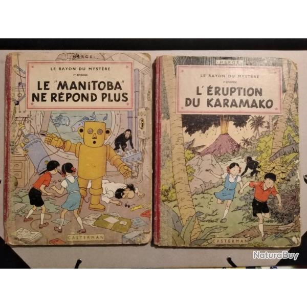 Herg. Les aventures de Jo, Zette et Jocko. Le Manitoba ne rpond plus. L'ruption du Karamako. 1952