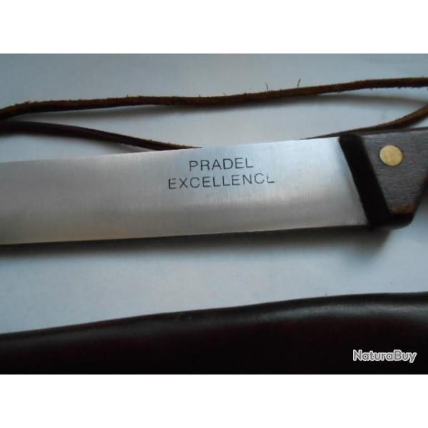 couteau chasse d�coupe pradel/�tui cuir artisanal (� voir)
