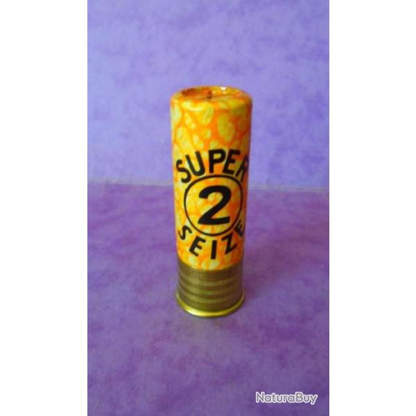 UNE  cartouche cal. 16 ANCIENNE MANUFRANCE ORANGE ET JAUNE CULOT DE 16mm NEUTRALISEE