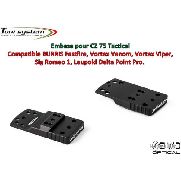 Embase TS pour CZ 75 Tactical Version A - Compatible Fastfire 3, Vortex Venom, Sig Romeo 1