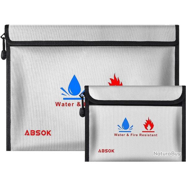 Sacs Anti-feu 2 Porte Document ignifuge Sac �tanche � feu pour Documents de Passeport Fibre de Verre