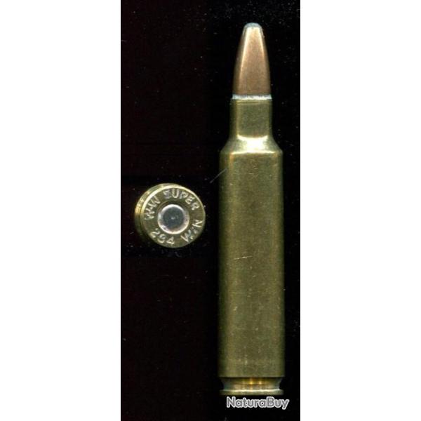 .284 WIN - WW SUPER - courte balle cuivre pointe plomb balle