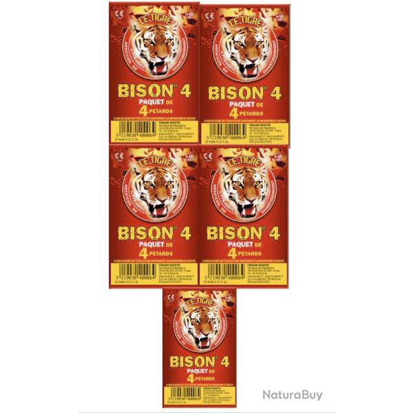 Bison 4 - 5X Paquet de 4 P�tard � m�che - Artifice