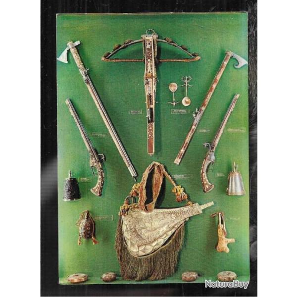 cpm mus�e de la chasse et de la nature hotel de guenegaud ,arbal�te, haches-pistolets, pistolets