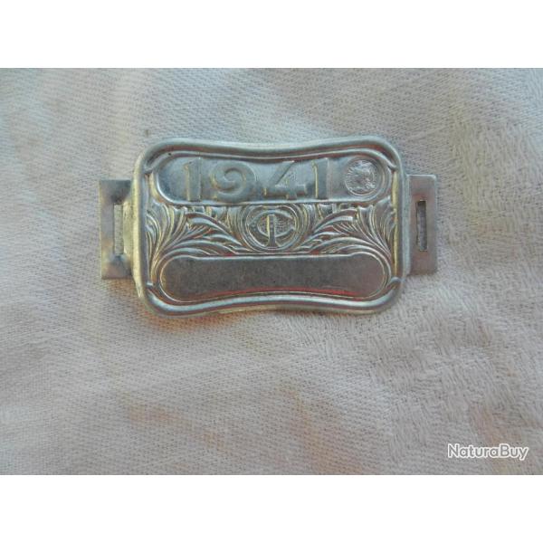 ancienne plaque de v�lo/mobylette 1941 - m�tal embouti