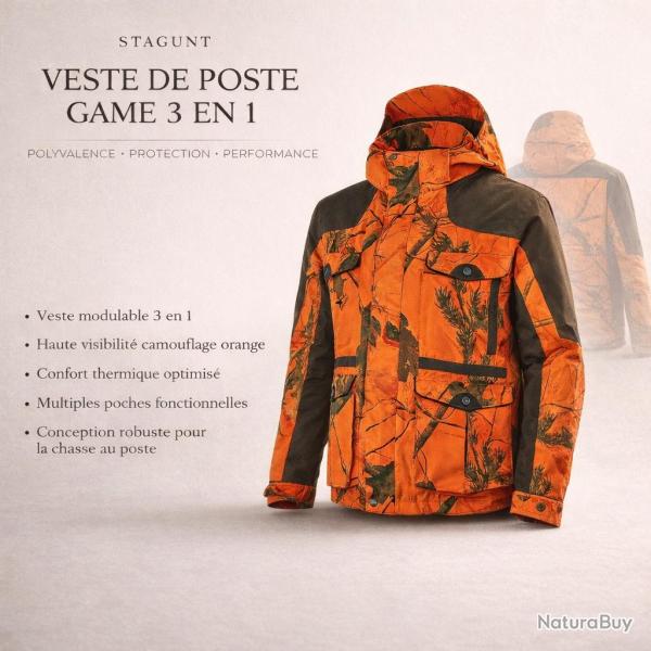 VESTE DE POSTE GAME 3 EN 1 de chez STAGUNT M