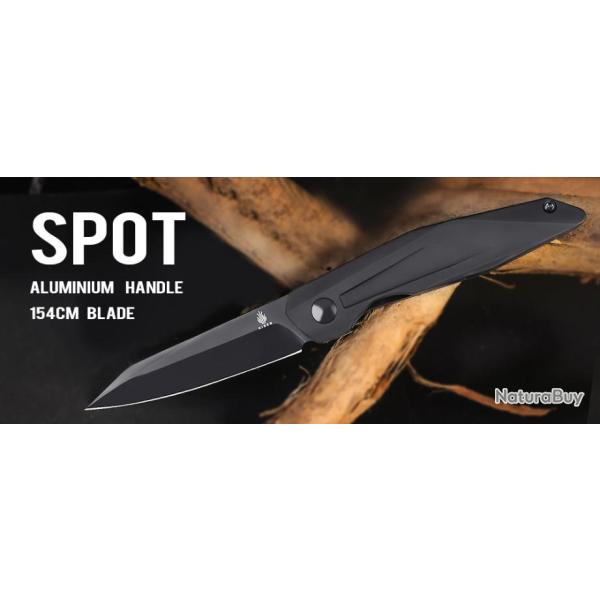 Couteau Kizer Cutlery Spot Black Manche G10 Lame Acier 154CM Linerlock Clip KIV3620C2