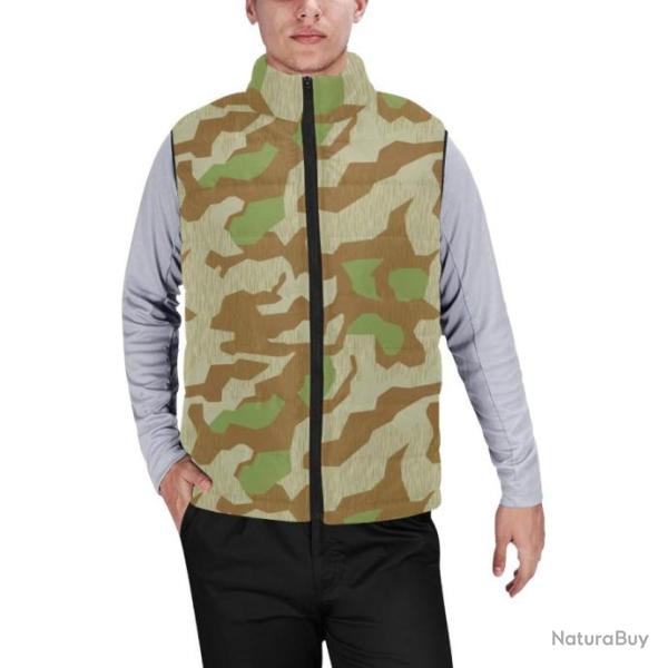 Gilet matelass� type doudoune sans manches avec col montant camouflage WWII splittermuster 41 v2