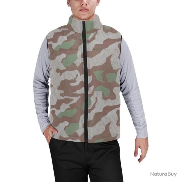Gilet matelass� type doudoune sans manches avec col montant camouflage WWII splittermuster 41 v1