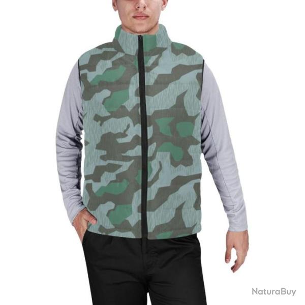 Gilet matelass� type doudoune sans manches avec col montant camouflage ww2 splittermuster 41 v3