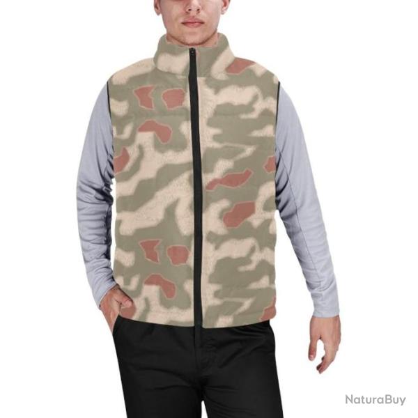 Gilet matelass� type doudoune sans manches avec col montant camouflage ww2 sumpfmuster 44
