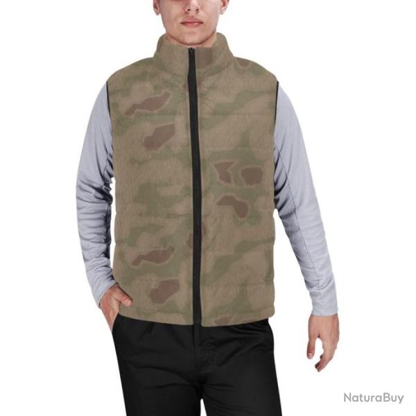 Gilet matelass� type doudoune sans manches avec col montant camouflage ww2 sumpfmuster 43