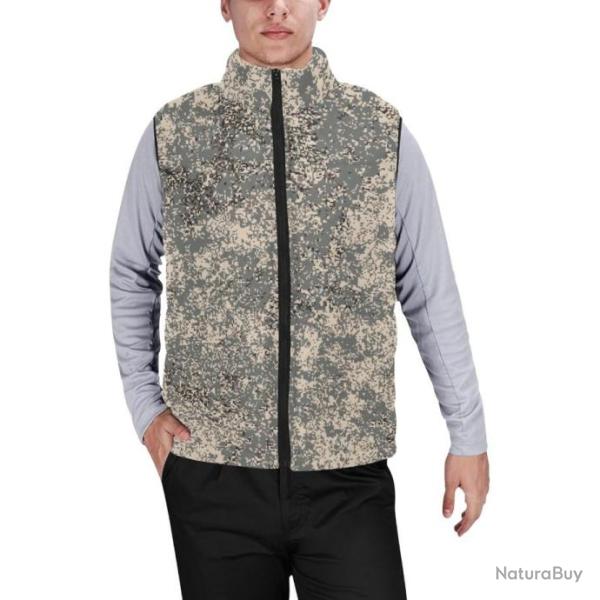 Gilet matelass� type doudoune sans manches avec col montant camouflage russe EMR digital flora urban