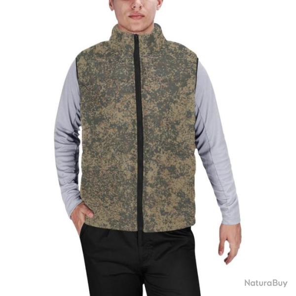 Gilet matelass� doudoune sans manches avec col montant camouflage russe EMR digital flora mountain