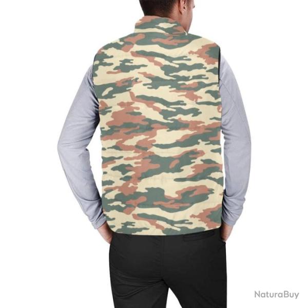Gilet matelass� doudoune sans manches avec col montant camouflage russe arbuz flora mountain