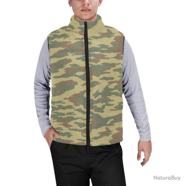 Gilet matelass� doudoune sans manches avec col montant camouflage russe arbuz flora highland