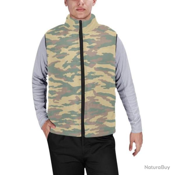 Gilet matelass� doudoune sans manches avec col montant camouflage russe arbuz flora bright highland