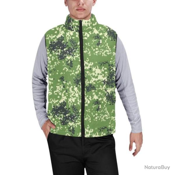 Gilet matelass� doudoune sans manches avec col montant camouflage russe flecktar-d