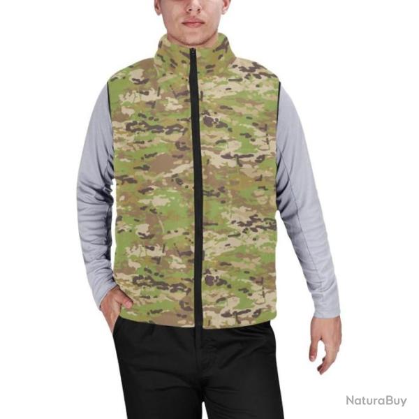 Gilet matelass� doudoune sans manches avec col montant camouflage Australien AMCU