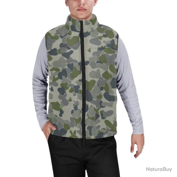 Gilet matelass� doudoune sans manches avec col montant camouflage Australien AUSCAM DPNU dark