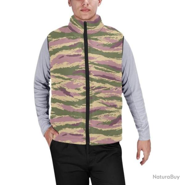 Gilet matelass� doudoune sans manches avec col montant camouflage russe kamysh airborne