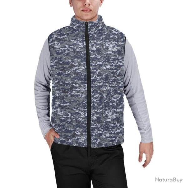 Gilet matelass� doudoune sans manches avec col montant camouflage US Navy NWUPAT