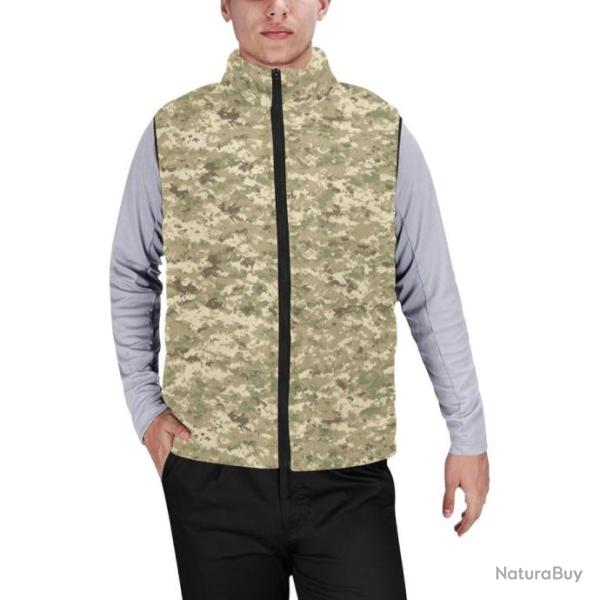 Gilet matelass� doudoune sans manches avec col montant camouflage US navy AOR universal