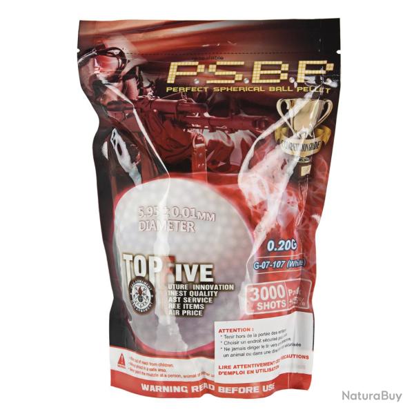 Sac 3000 Billes PSBP 0.20 g Blanches G&G ARMAMENT