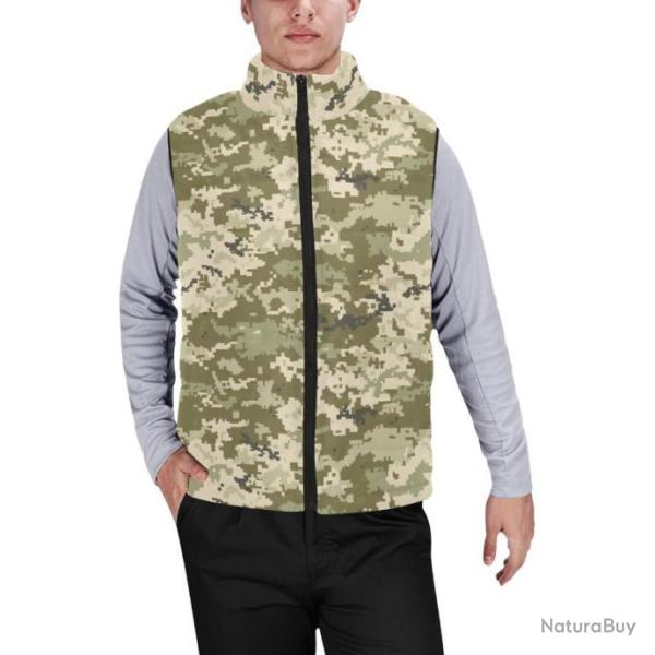 Gilet matelass� doudoune sans manches avec col montant camouflage Ukrainien MM-14