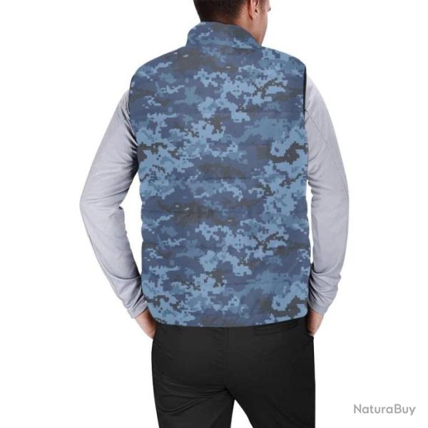 Gilet matelass� doudoune sans manches avec col montant camouflage Marine Ukrainienne MM-16