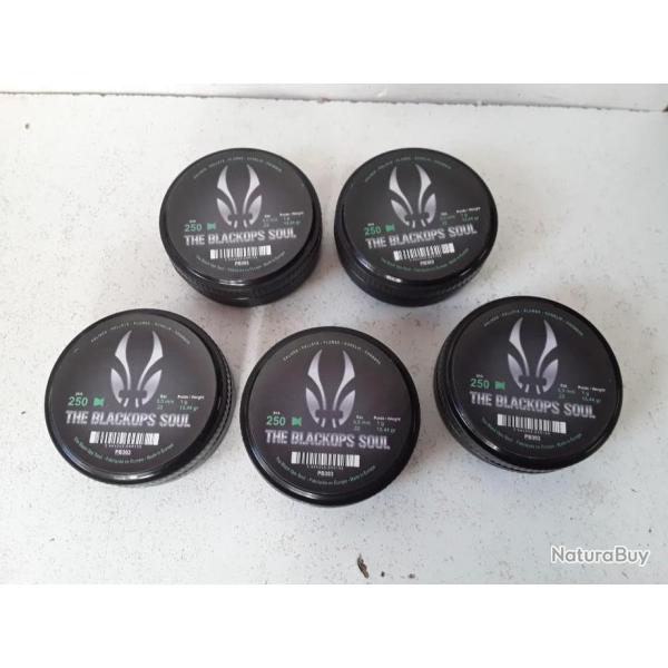 LOT DE 1250 PLOMBS BLACK OPS PLAT CAL 5,5MM