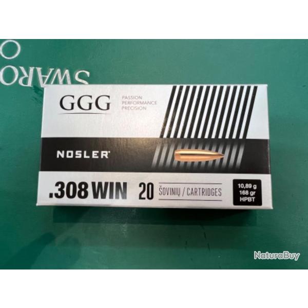 Munition GGG 168gr hpbt match par 20