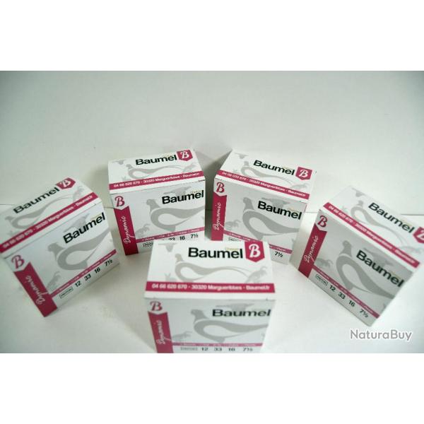 Cartouches Tunet Baumel Dynamic piston plombs 6 ou 7.5 - calibre 12 (x5 boites)