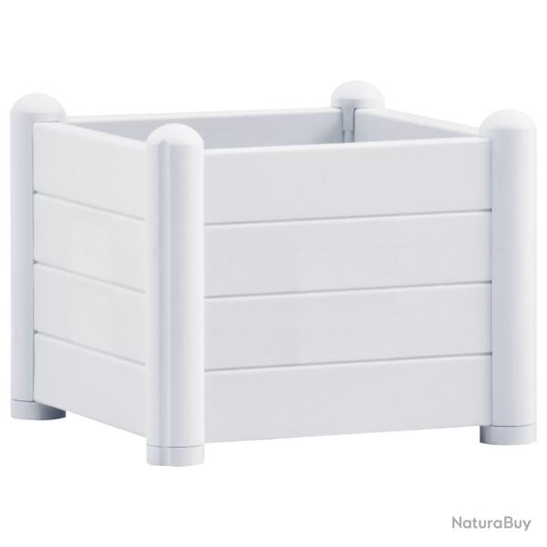 Jardini�re lit sur�lev� plantes fleurs jardin PP 43 x 43 cm blanc 02_0001225