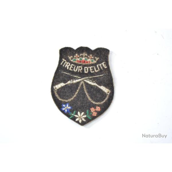 Insigne patch brod� fantaisie Arm�e Fran�aise, ann�es 1950 - 1970. Tireur d'Elite