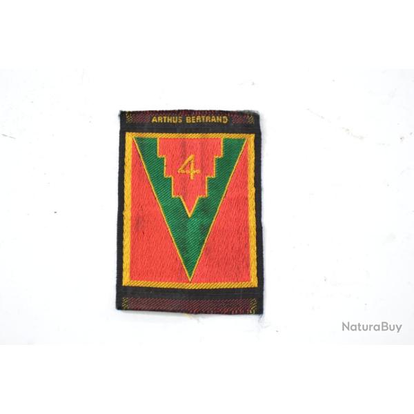 Insigne patch de bras brod� � coudre 4 D division d'Infanterie Arthus Bertrand