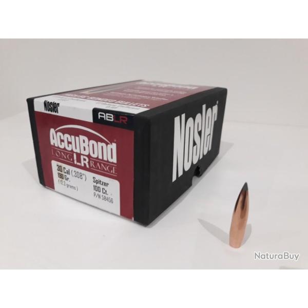 50 ogives NOSLER ACCUBOND LR  (Long Range) Cal 30 (.308")  190 grains