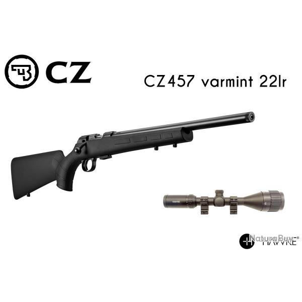 Pack carabine CZ 457 Varmint Synth�tique .22 LR + hawke 6-24x50 