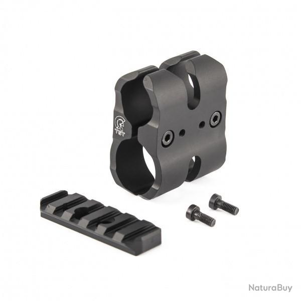 Pince canon tactique + 1 rail picatinny - TONI SYSTEM - Noir