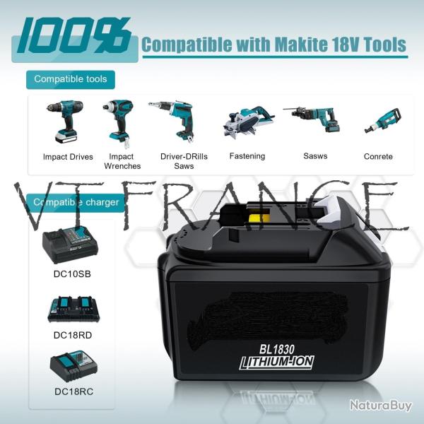 Batterie Compatible Makita BL1830 1815 1860 18V-3.0Ah 20260729082519