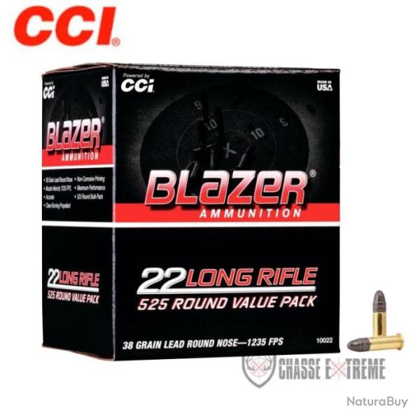 Boite de 525 Munitions CCI Blazer Cal 22 Lr 38Gr RN