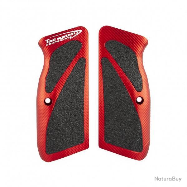 Poign�es longues 3D pour Tanfoglio P19L-P21L-T95F - TONI SYSTEM - Rouge
