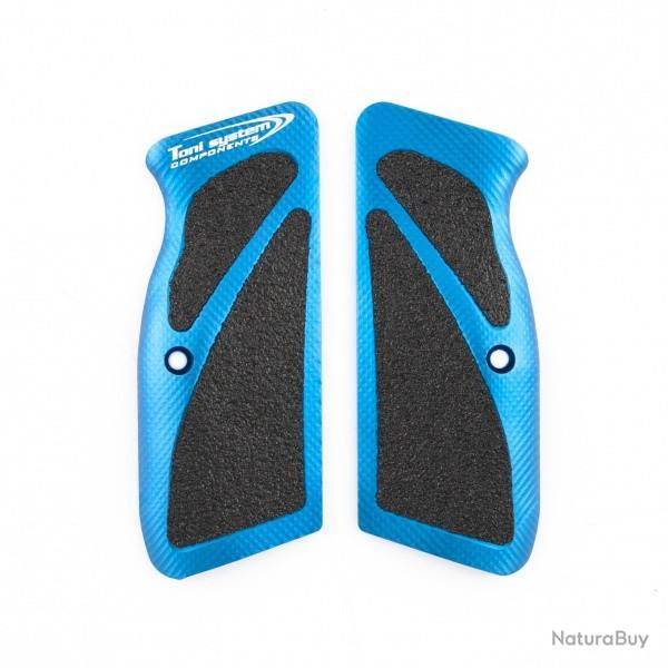 Poign�es longues 3D pour Tanfoglio P19L-P21L-T95F - TONI SYSTEM - Blue